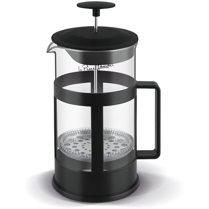 Kávé/Tea készítő, Lamart, műanyag/üveg, 600 ml, átlátszó/fekete