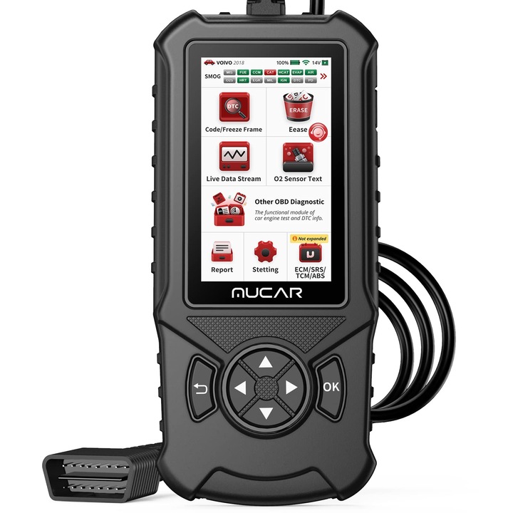 Диагностичен интерфейс Mucar CDE900 OBD II, Multi-brand, 4-инчов HD сензорен екран ECU TCM ABS Airbag