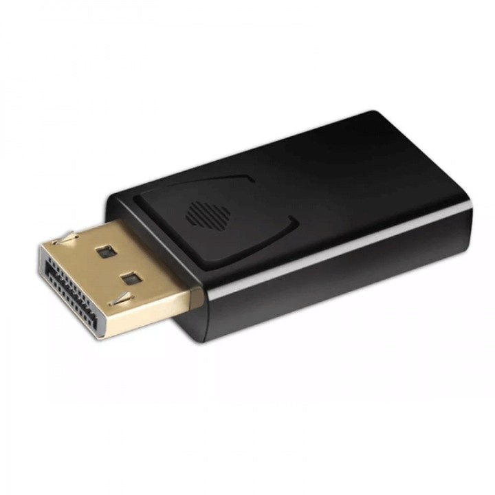 Адаптер Display Port към HDMI 1080P, DP мъжки към HDMI женски, за аудио-видео трансфер, черен