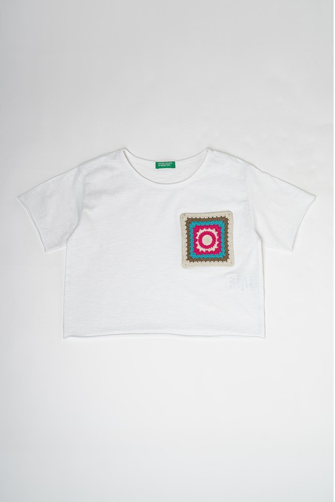 United Colors of Benetton, Póló horgolt csipkés részlettel, Fehér