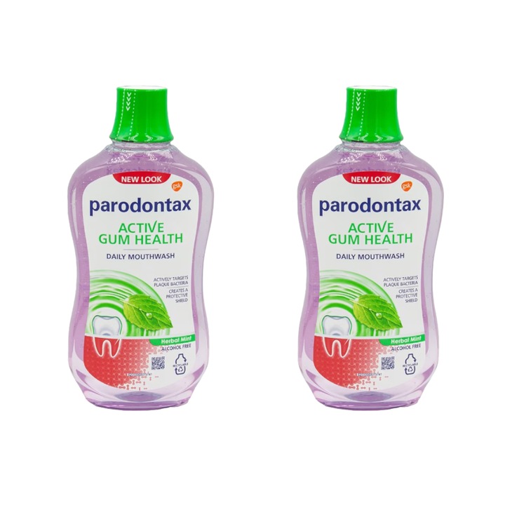 Set 2 x Apa Gura Parodontax Daily Gum Care Herbal Twist 500 ml