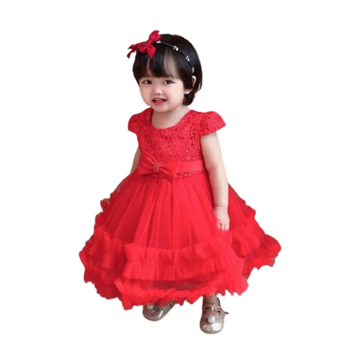 Рокля за момиче Olivia червена 60 см