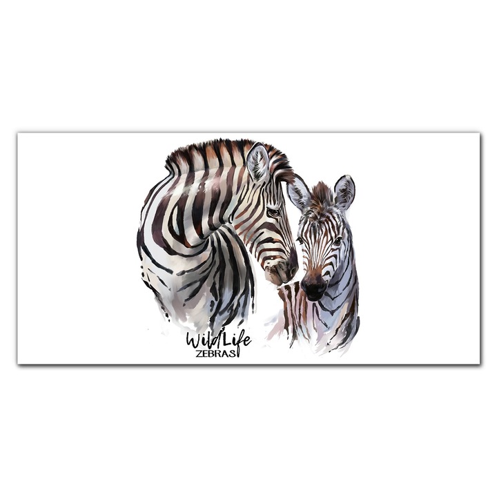 Картина на платно, Coloray, Дървена рамка, Ивици на диви зебри, Многоцветна, 100x50 см, 010030010010000048632