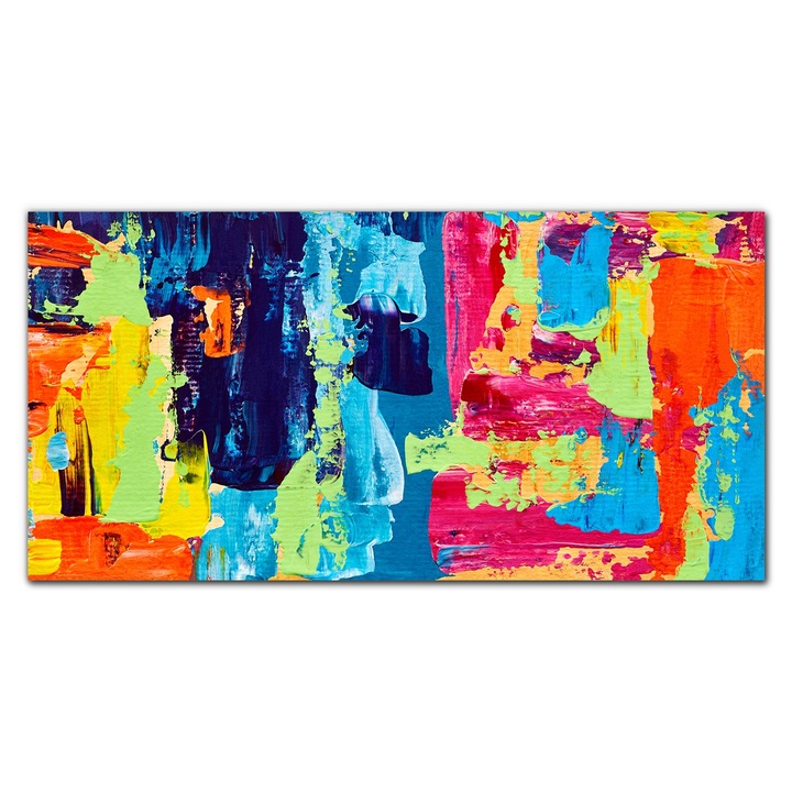 Картина на платно, Coloray, Дървена рамка, Маслена картина Абстрактно изкуство, Бяло, 100x50 см, 010030010010000048619