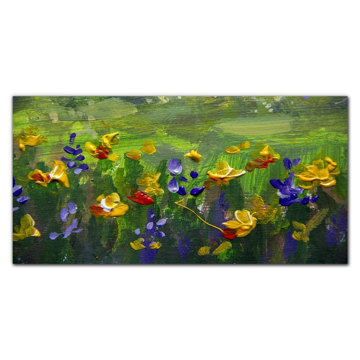 Картина на платно, Coloray, Дървена рамка, Маслена картина Arta Flowers, Многоцветна, 140x70 см, 010030010100000048866