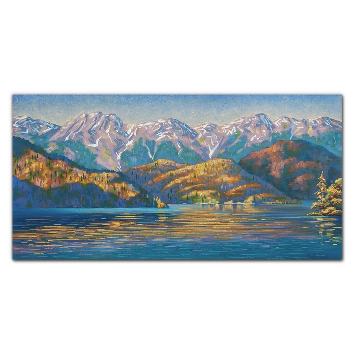 Vászonkép, Coloray, Négyszögletes, A Hegyek Tófákat Festenek, Többszínű, 120x60 cm, 010030010060000048829