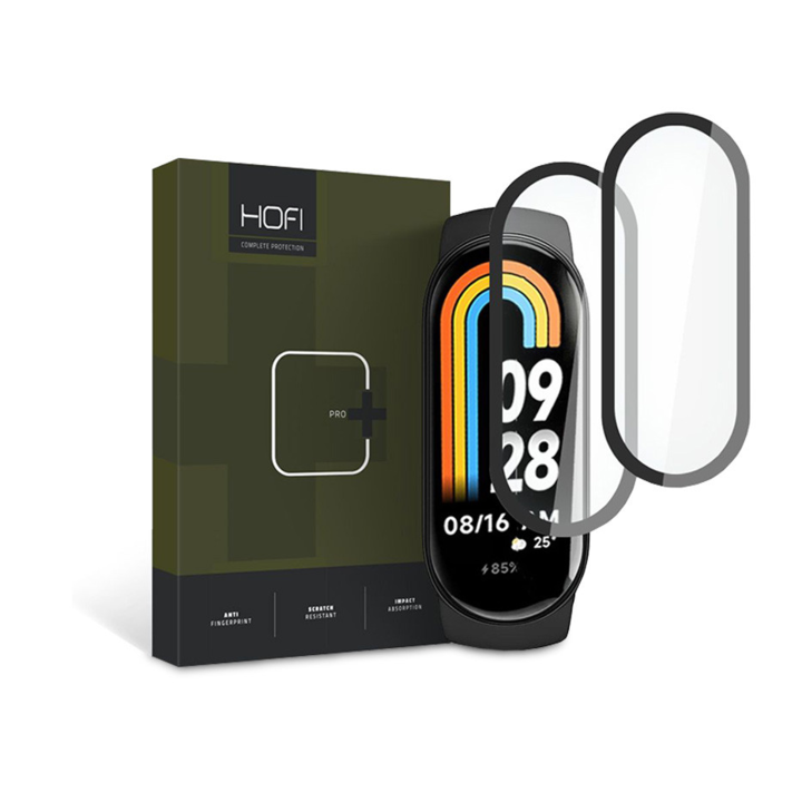 HOFI Hybrid Pro+ Glass üveg képernyővédő fólia - Xiaomi Mi Smart Band 8/8 NFC - 2 db/csomag - fekete