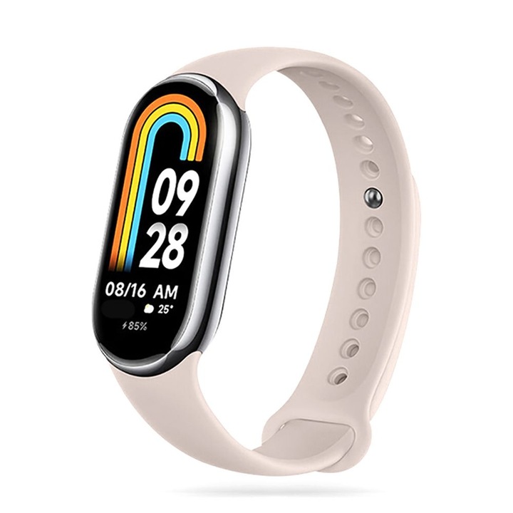 Xiaomi Mi Band 8 / 8 NFC okosóra szíj - beige szilikon szíj