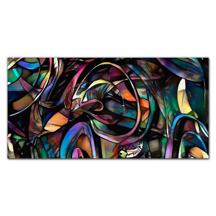 Vászonkép, Coloray, Négyszögletes, Festmény Absztrakt Művészet, Fekete, 120x60 cm, 010030010060000048995