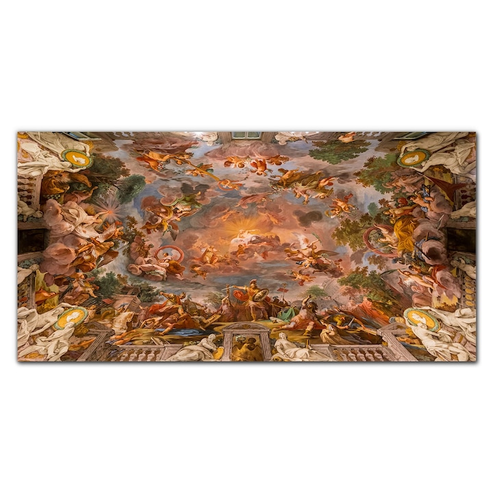 Картина на платно, Coloray, Дървена рамка, Картини от античността Исторически барок, Зелено, 100x50 см, 010030010010000017273