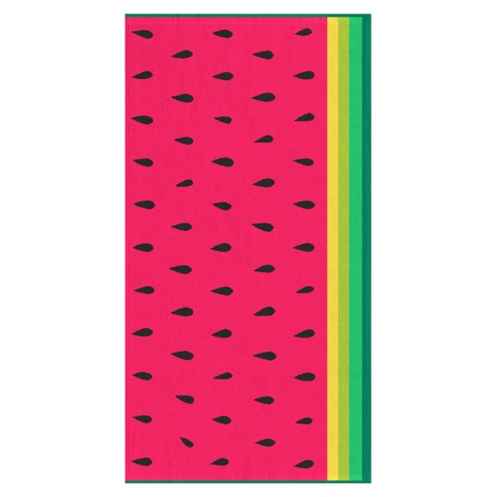 Prosop din bumbac pentru plaja Antbro®, model Pepene, multicolor, 75x150cm