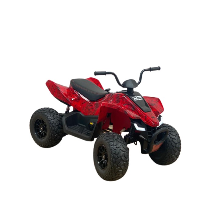 ATV Electric pentru copii cu Telecomanda si roti din Spuma EVA, 107 x 71 x 73,5 cm, rosu, 4x4, mateytoys