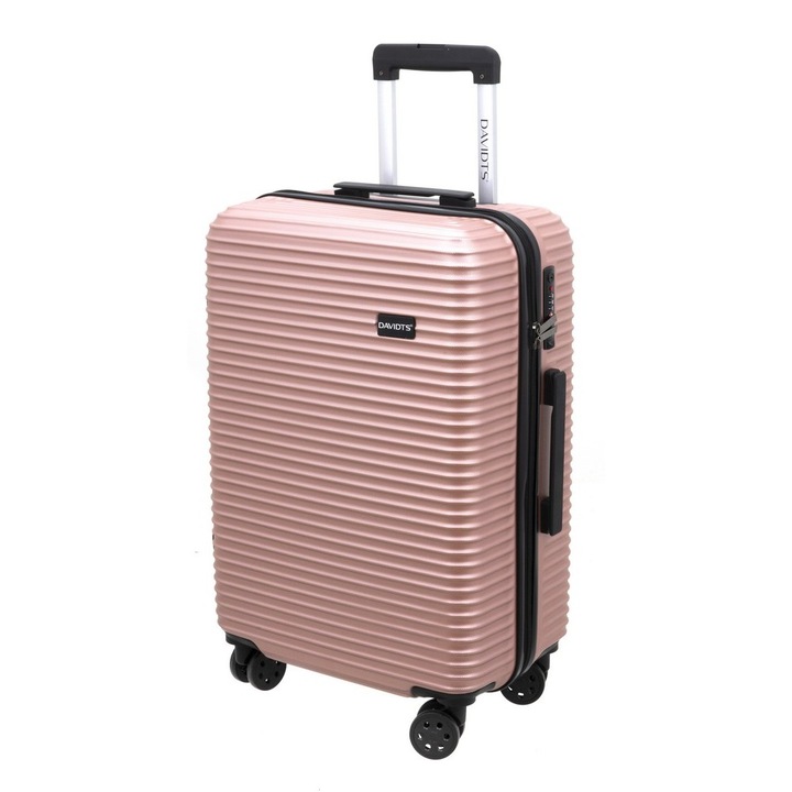 Troler mediu ABS Davidts Aviator, roz, 64x43x25 cm
