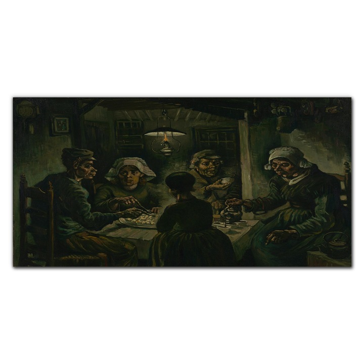 Картина на платно, Coloray, Дървена рамка, Картофоядци, Черна, 140x70 см, 010030010100000017588
