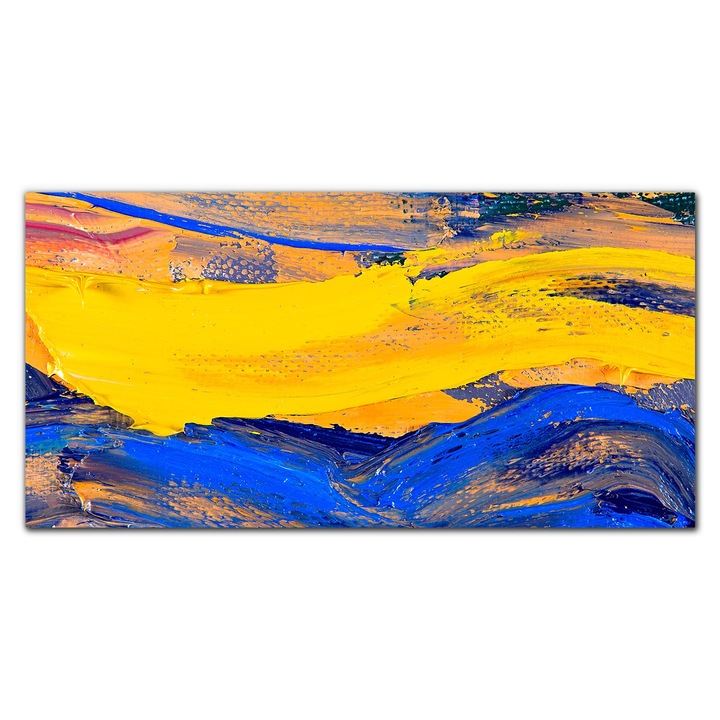 Картина върху платно, Coloray, Дървена рамка, Абстрактна картина, Жълто, 140x70 см, 010030010100000049393