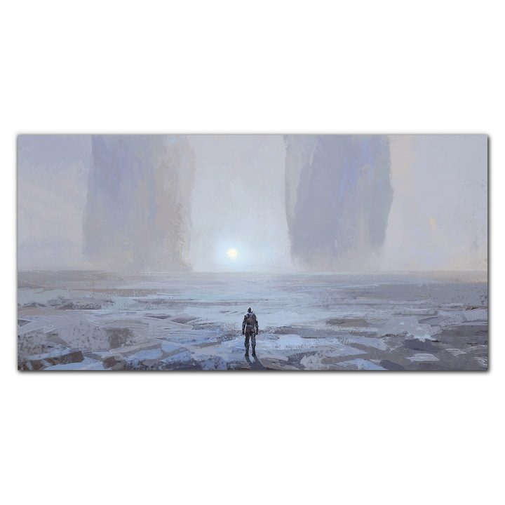 Vászonkép, Coloray, Négyszögletes, Festmény Absztrakt Ember Hegyek Art, Fehér, 120x60 cm, 010030010060000052310