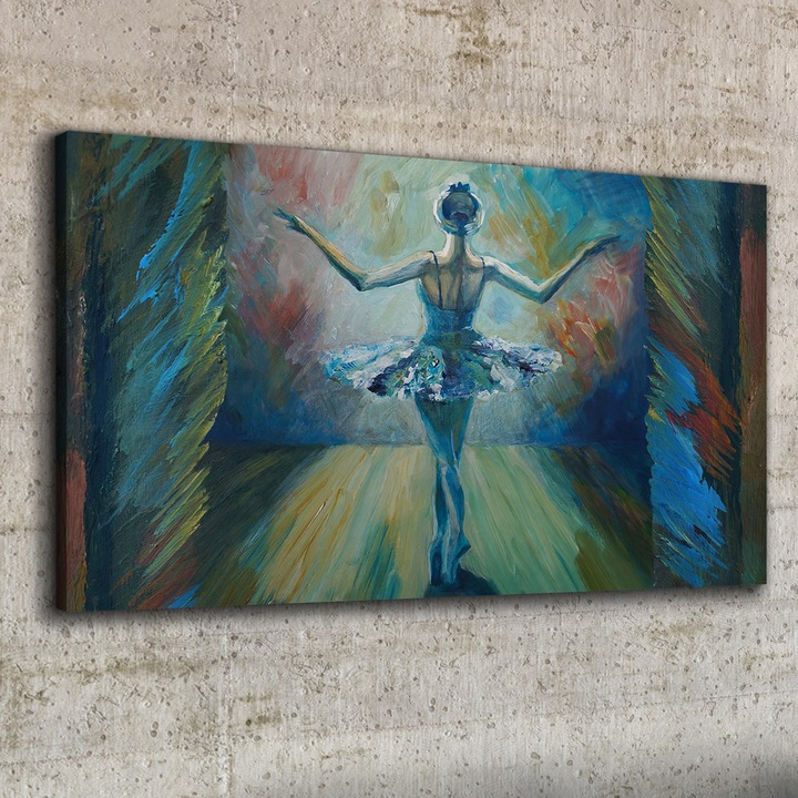 Vászonkép, Coloray, Négyszögletes, Festmény Absztrakt Balett-Táncos Színpadon, Többszínű, 100x50 cm, 010030010010000052381