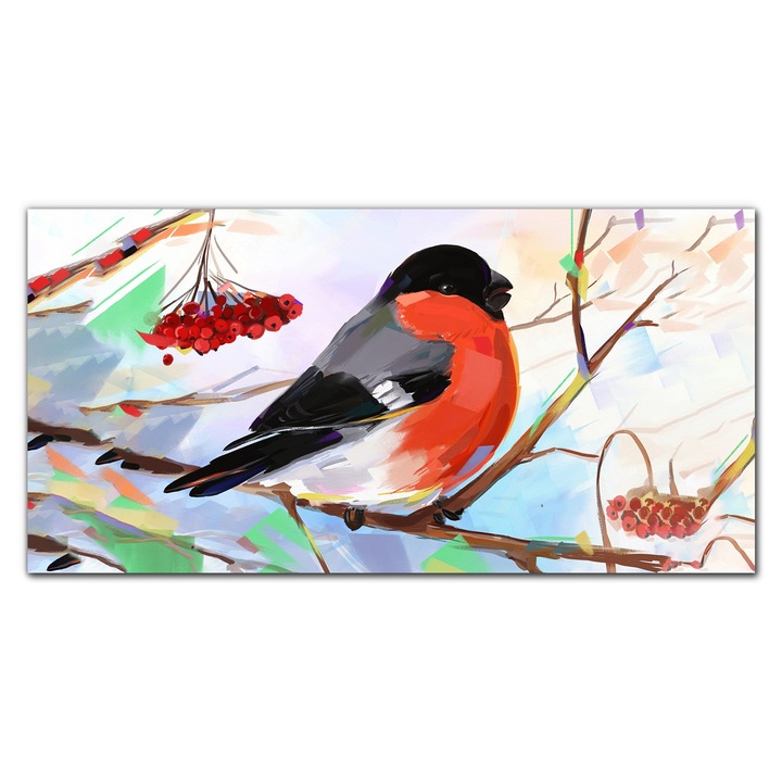 Картина върху платно, Coloray, Дървена рамка, Абстрактна картина Клони Bird Art, Многоцветна, 120x60 см, 010030010060000052594