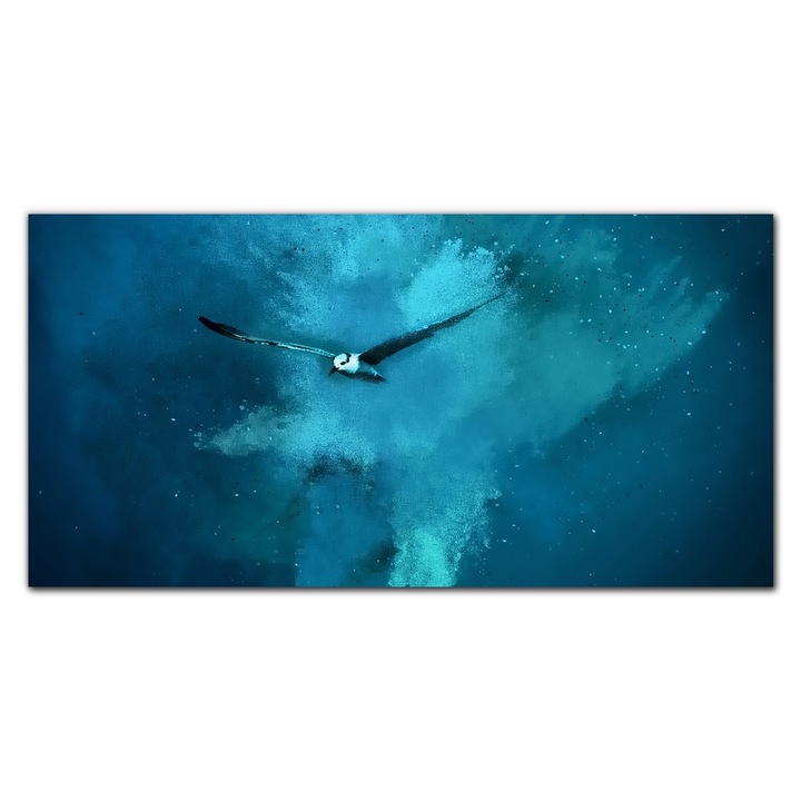 Картина върху платно, Coloray, Дървена рамка, Абстрактна картина Animal Bird Art, Blue, 120x60 cm, 010030010060000052663