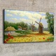 Vászonkép, Coloray, Négyszögletes, Táj Felhők Virágok Pipacsok, Zöld, 100x50 cm, 010030010010000052640