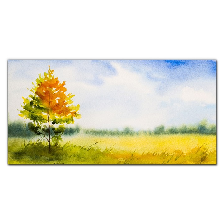 Картина на платно, Coloray, Дървена рамка, Abstract Tree Clouds, Multicolor, 120x60 cm, 010030010060000052704