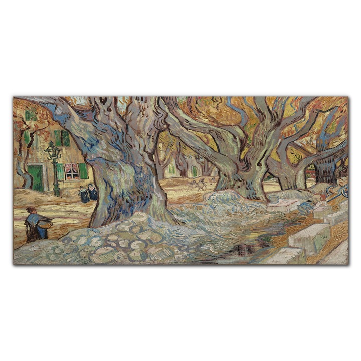 Картина на платно, Coloray, Дървена рамка, Пътни строители, Кафява, 120x60 см, 010030010060000019020