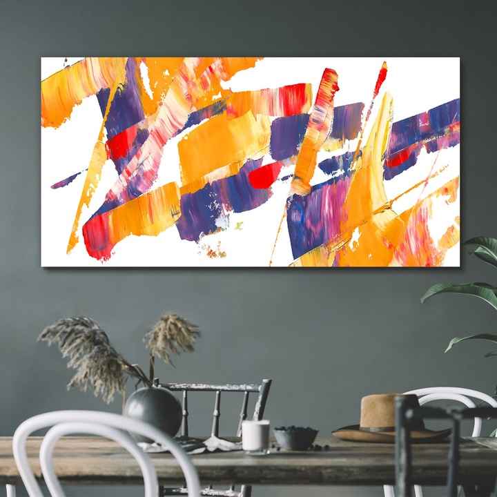 Vászonkép, Coloray, Négyszögletes, Festmény Absztrakt Művészet, Rózsaszín, 120x60 cm, 010030010060000048960
