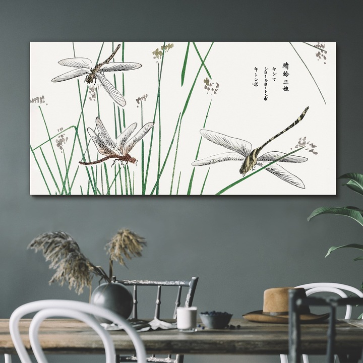 Vászonkép, Coloray, Négyszögletes, Ázsiai Rovarok Festménye, Fehér, 120x60 cm, 010030010060000018360