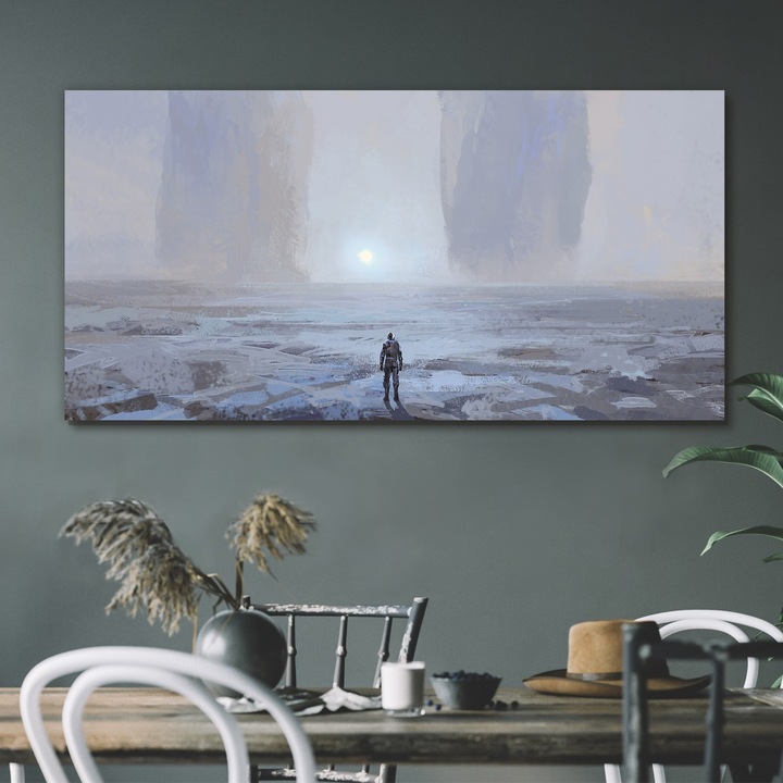 Vászonkép, Coloray, Négyszögletes, Festmény Absztrakt Ember Hegyek Art, Fehér, 120x60 cm, 010030010060000052310