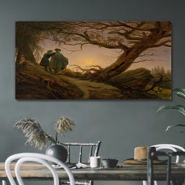 Vászonkép, Coloray, Négyszögletes, Erdei Fák Festése Sziklák Nap Természet, Barna, 120x60 cm, 010030010060000052733