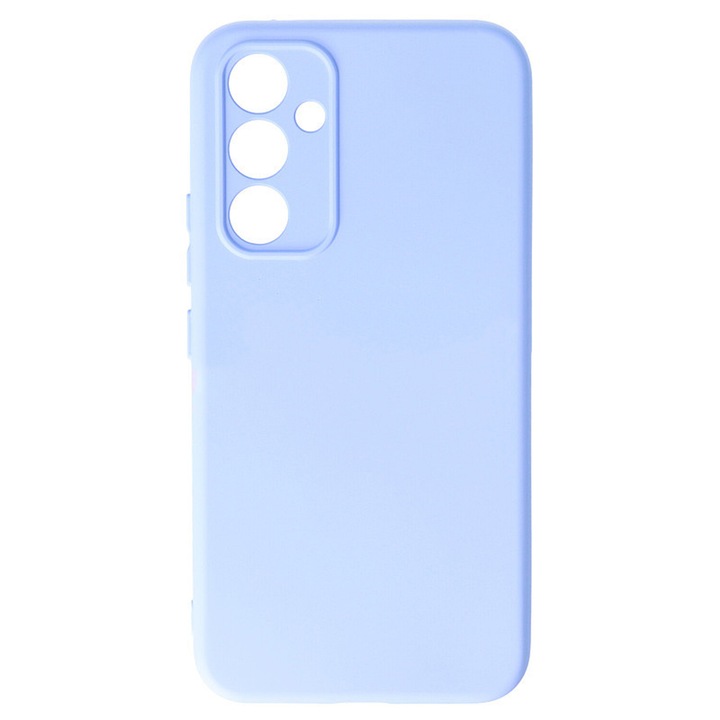 TPU szilikon tok mikroszálas Samsung Galaxy A54 készülékhez, mikroszálas belső, ultra puha szilikon külső, puha tapintású, karcsú, tartós, kamera védelem, rugalmas, optimális ultra védelem, világoskék