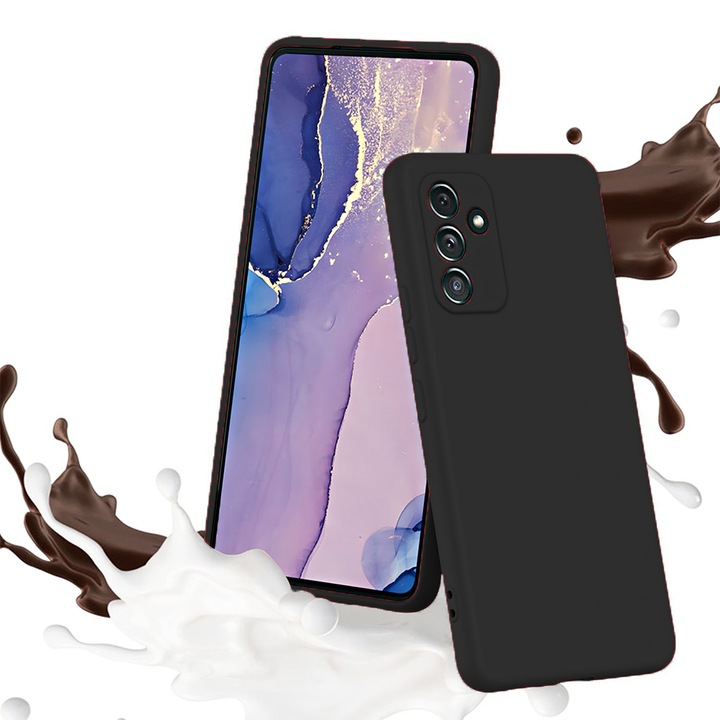 TPU szilikon tok mikroszálas béléssel Samsung Galaxy A57 5G-hez, Mikroszálas belső, Soft Touch, Slim Fit, Tartós, Kamera védelem, Rugalmas, Fekete