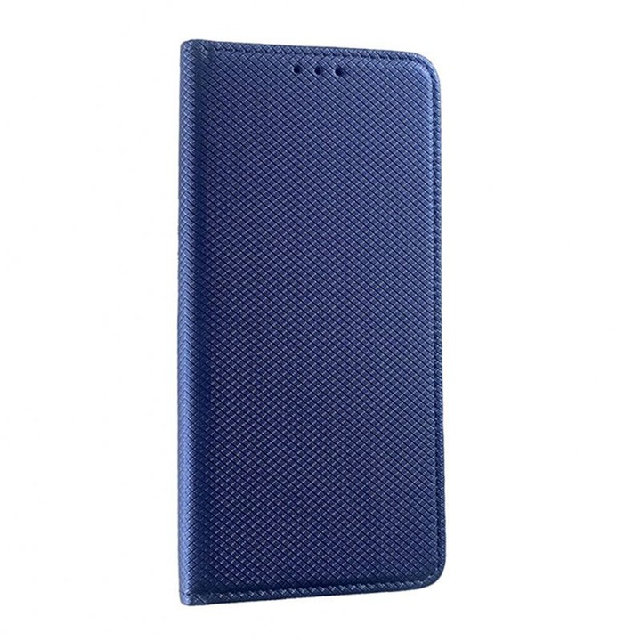 Optim Solution card flip case за Motorola Moto E13, магнитно закопчаване, държач за карти, Smart Soft Close, тъмно син