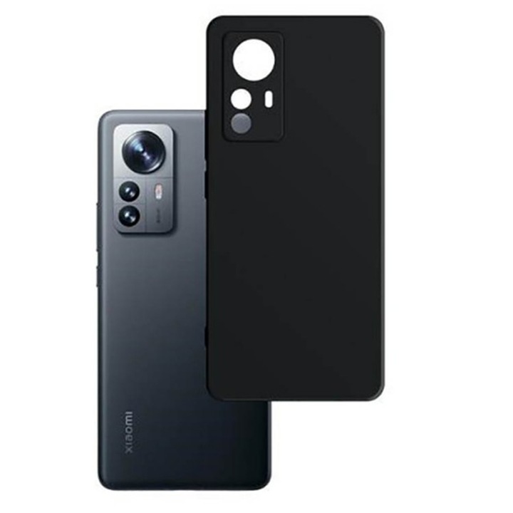 Husa de silicon TPU cu Microfibra pentru Xiaomi 12 Pro, Interior Microfibra, Soft Touch, Slim Fit, Durabil, Flexibil, Negru