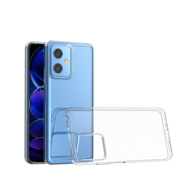 Husa de silicon pentru Xiaomi Redmi Note 12 5G, Flexible TPU, Slim Fit, Durabil, Crystal Clear, Transparent