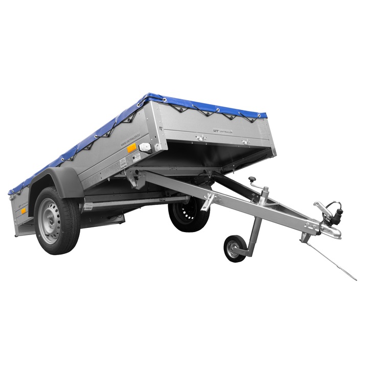 REMORCA DE Gradina 230 KIPP CU ROATA DE MANEVRA, CADRU H-0 SI PRELATA ALBASTRA