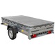 Remorca auto basculabila 230 x 125 Remorca monoax GARDEN TRAILER 230 KIPP cu roata de manevra si prelata plata gri 750 KG MMA