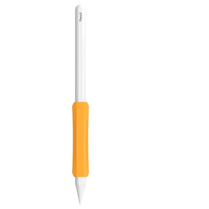 Husa compatibila cu Apple Pencil 1/2/ Huawei M-Pencil, silicon, Portocaliu