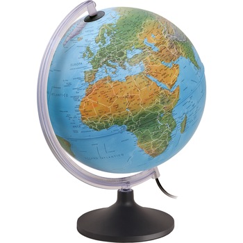 Glob pamantesc iluminat Lumierissimo 30 cm cu harta fizica si politica in romana, capitale si granite iluminate Glob pamantesc iluminat Lumierissimo 30 cm cu harta fizica si politica in romana, capitale si granite iluminate