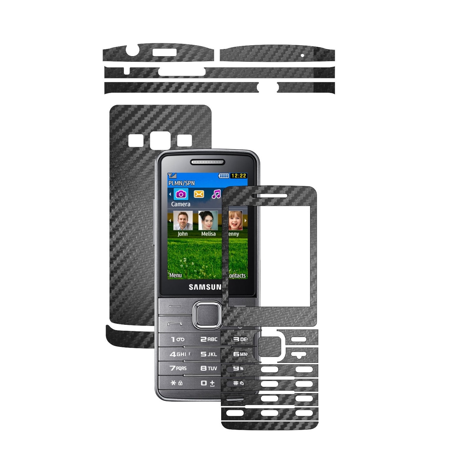Folie de protectie Carbon Skinz, Husa de tip Skin Adeziv pentru Carcasa, Carbon Negru dedicata Samsung Primo S 5610