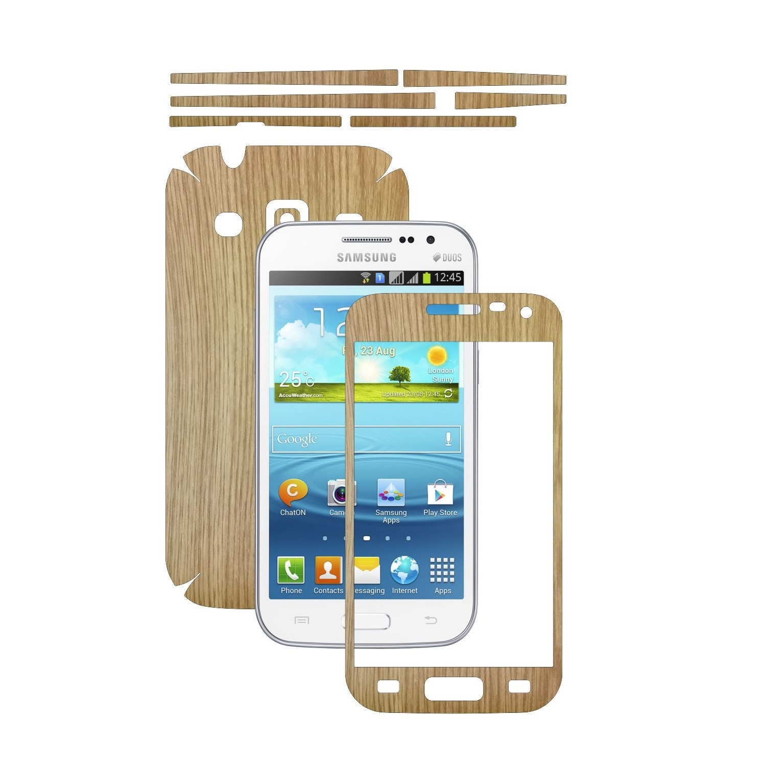 Folie de protectie Carbon Skinz, Husa de tip Skin Adeziv pentru Carcasa, Lemn Stejar dedicata Samsung Galaxy Win