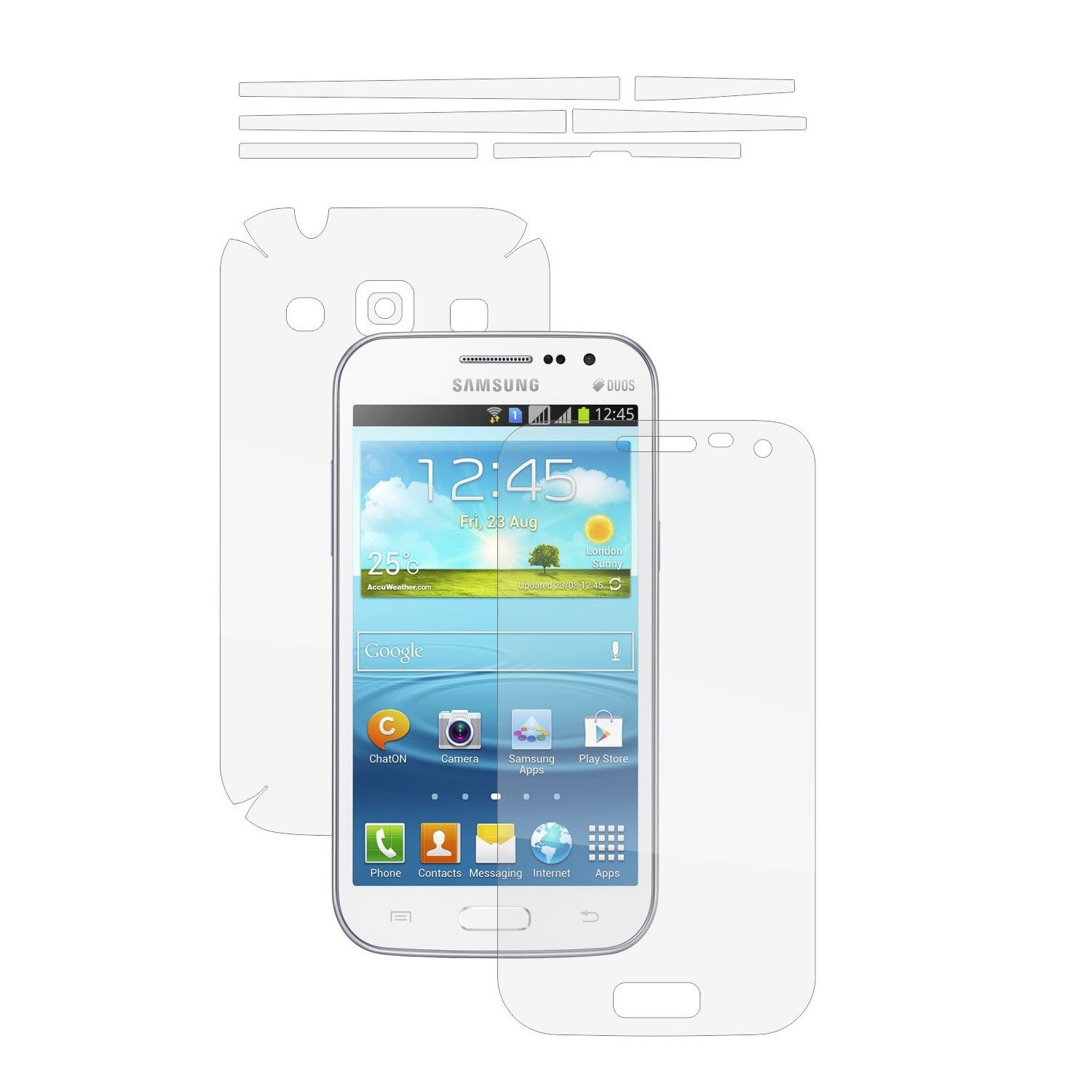 Folie Protectie Full Body Invisible Skinz Ultra-Clear AutoRegeneranta, Husa Transparenta de tip Skin Adeziv pentru Carcasa si Ecran, dedicata Samsung Galaxy Win