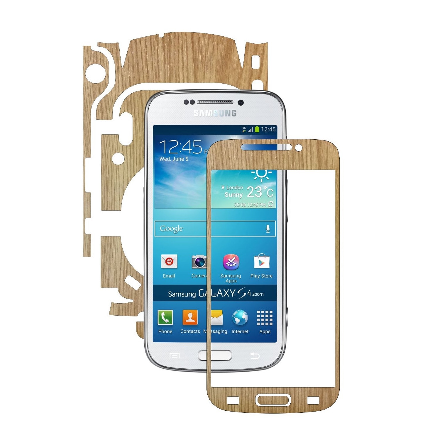 Folie de protectie Carbon Skinz, Husa de tip Skin Adeziv pentru Carcasa, Lemn Stejar dedicata Samsung Galaxy S4 Zoom