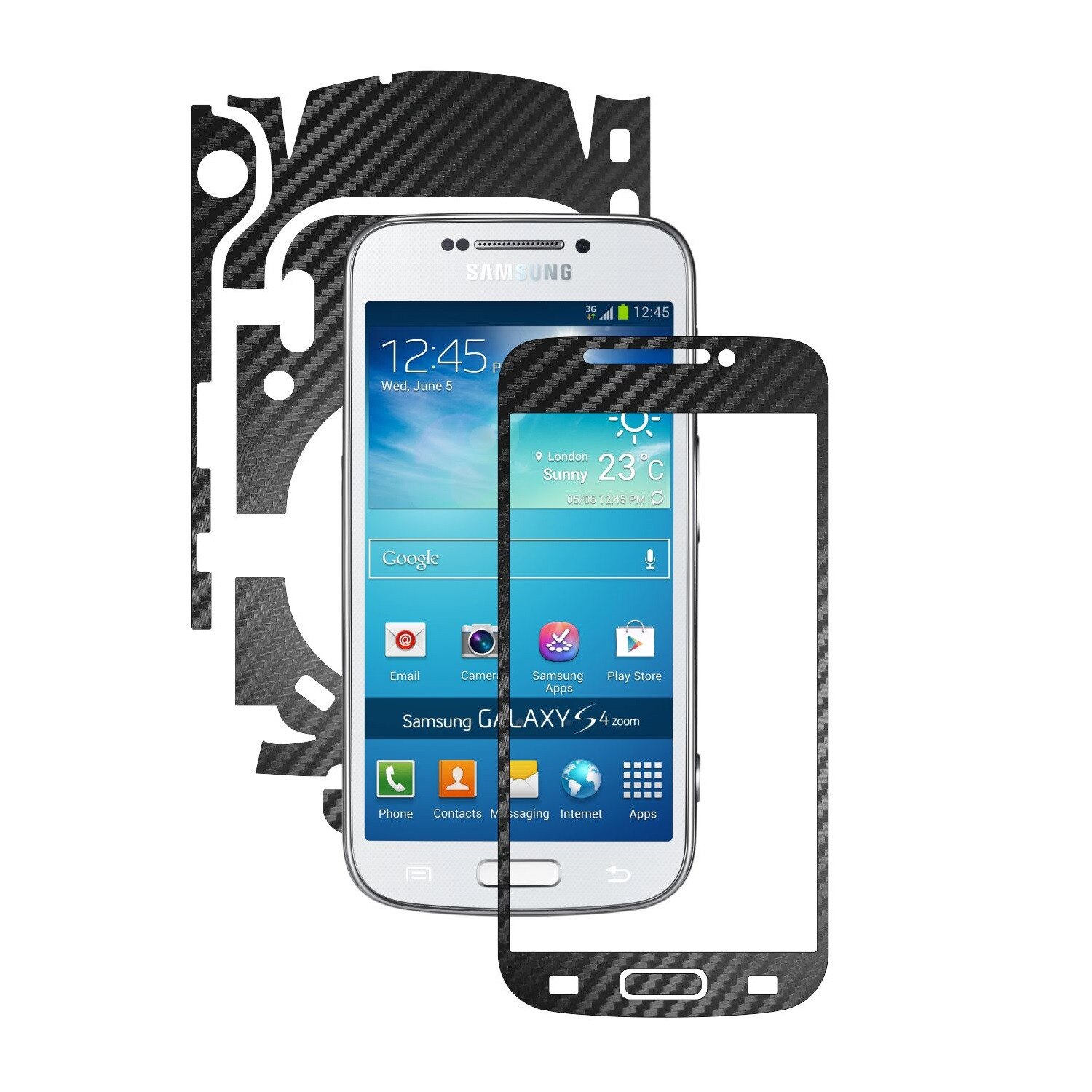 Folie de protectie Carbon Skinz, Husa de tip Skin Adeziv pentru Carcasa, Carbon Negru dedicata Samsung Galaxy S4 Zoom