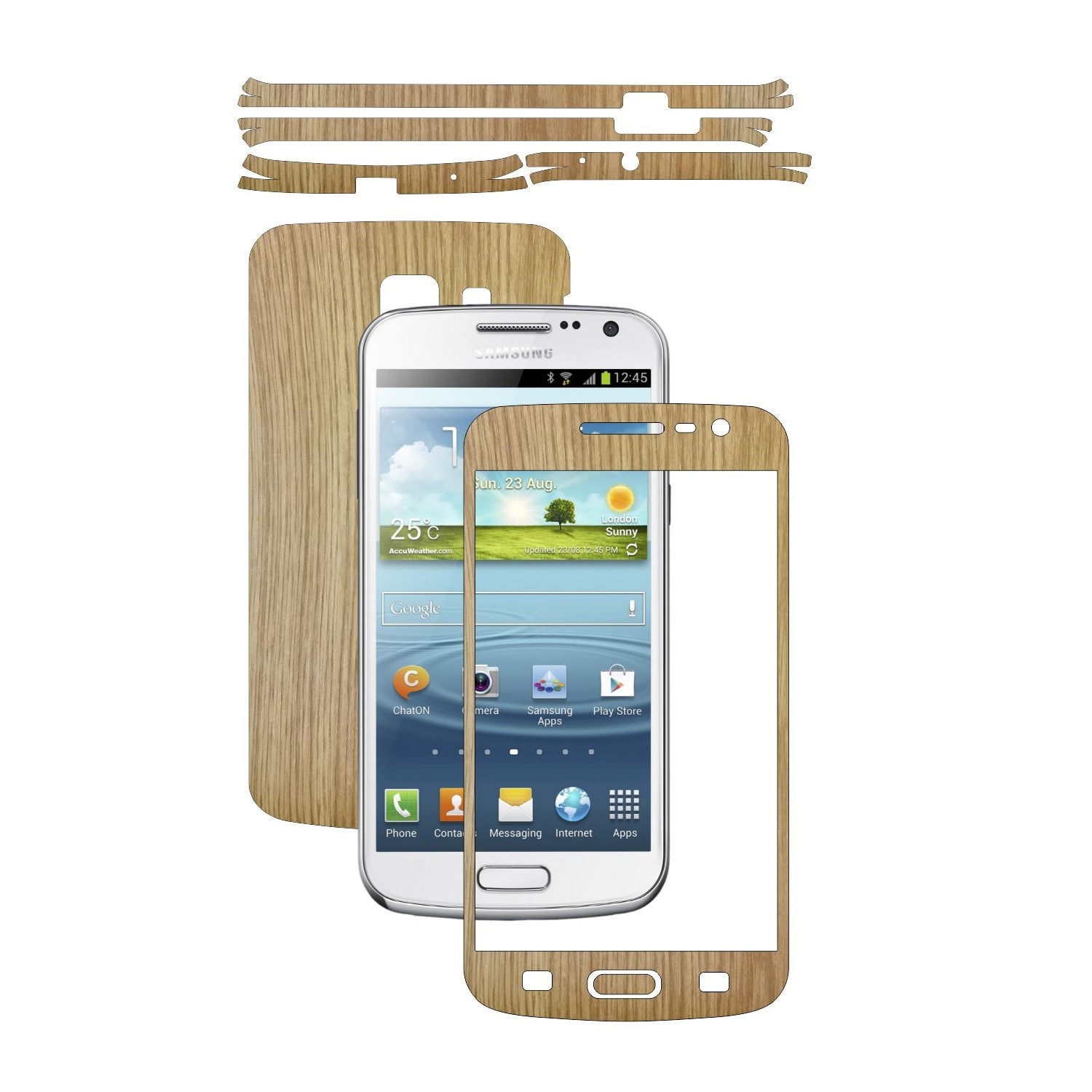 Folie de protectie Carbon Skinz, Husa de tip Skin Adeziv pentru Carcasa, Lemn Stejar dedicata Samsung Galaxy Premier
