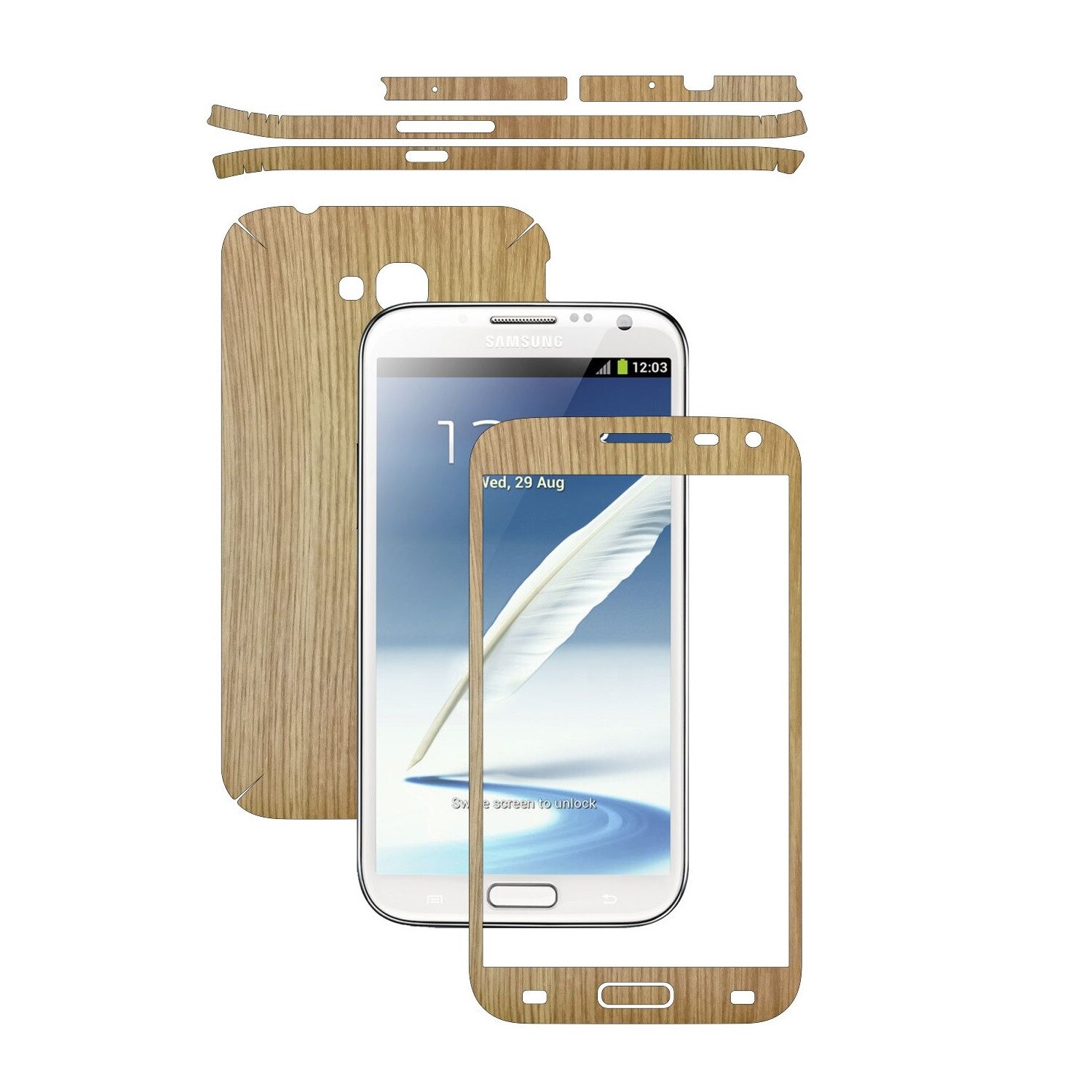 Folie de protectie Carbon Skinz, Husa de tip Skin Adeziv pentru Carcasa, Lemn Stejar dedicata Samsung Galaxy Note 2