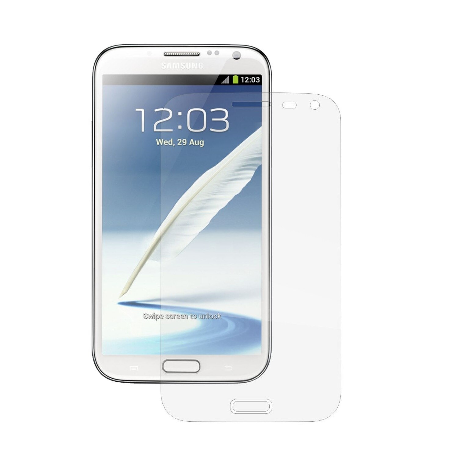 Set 2 Folii Protectie Ecran, Acoperire Totala, Adezive si Foarte Flexibile, Invisible Skinz Ultra-Clear HD pentru Samsung Galaxy Note 2
