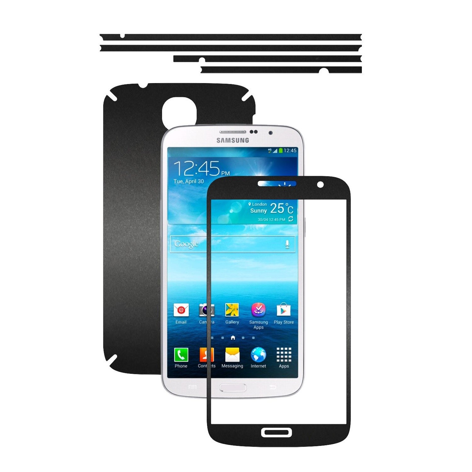 Folie de protectie Carbon Skinz, Husa de tip Skin Adeziv pentru Carcasa, Negru Mat dedicata Samsung Galaxy Mega 6.3