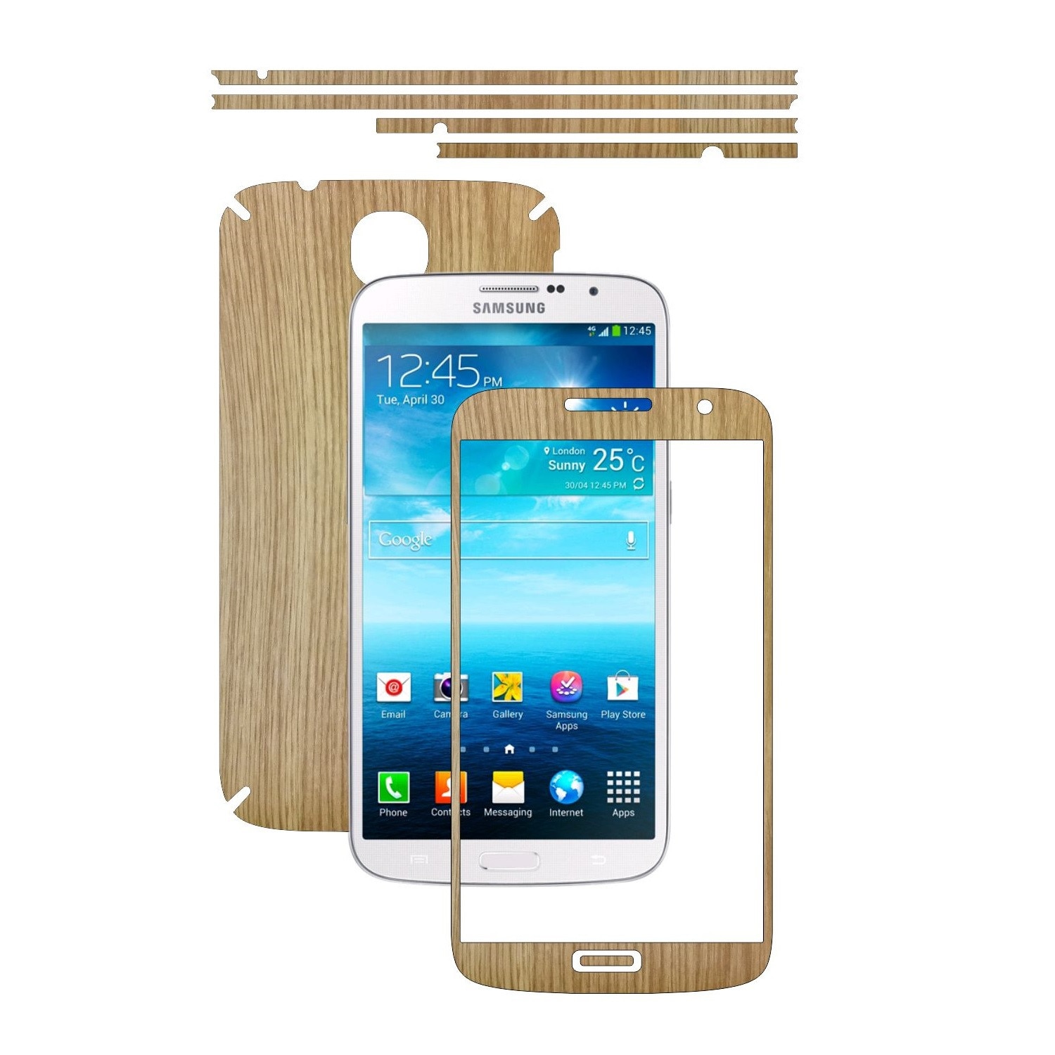 Folie de protectie Carbon Skinz, Husa de tip Skin Adeziv pentru Carcasa, Lemn Stejar dedicata Samsung Galaxy Mega 6.3