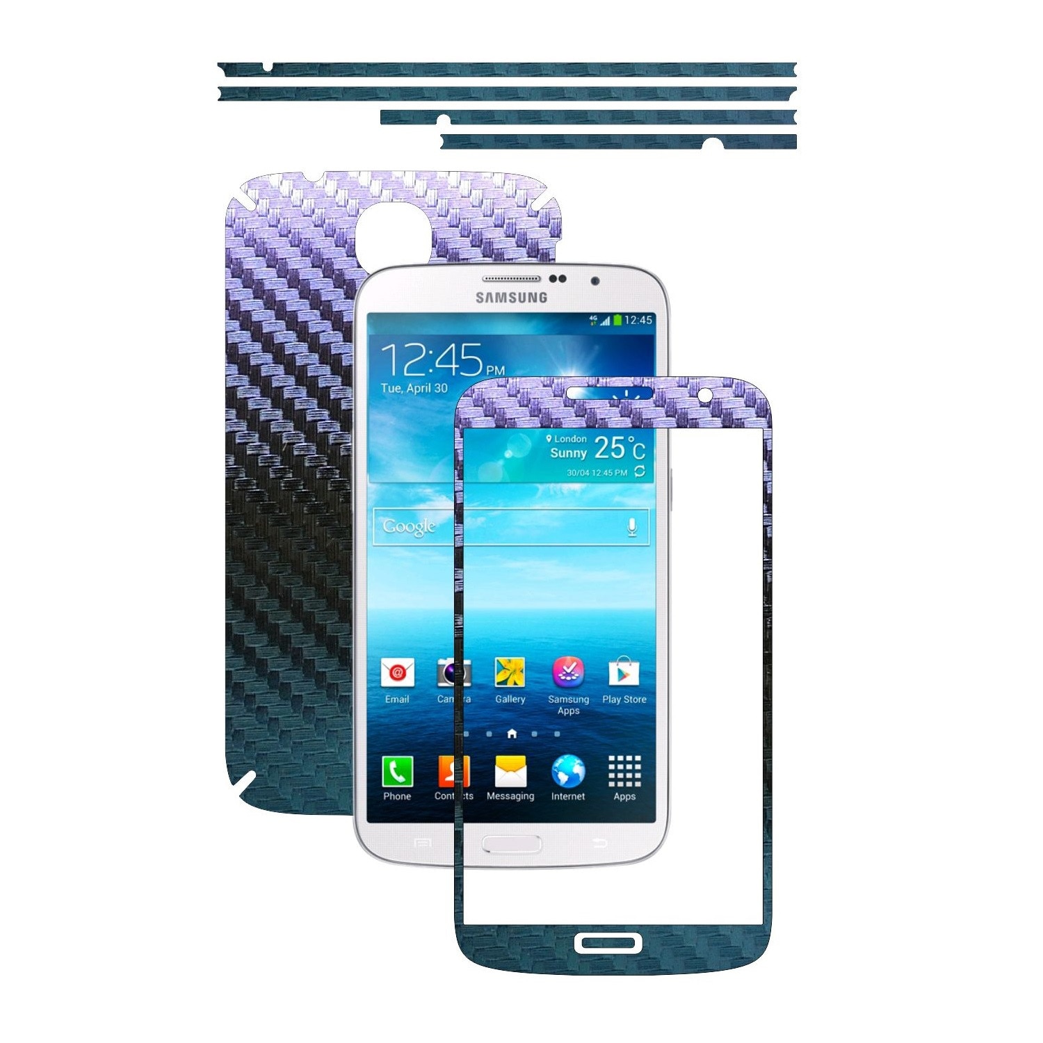 Folie de protectie Carbon Skinz, Husa de tip Skin Adeziv pentru Carcasa, Carbon Cameleon dedicata Samsung Galaxy Mega 6.3